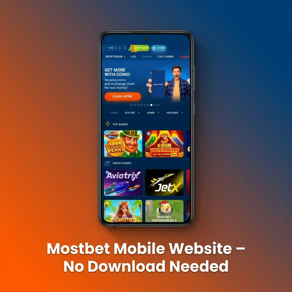 Mostbet mobile-optimised website accessible on smartphone and tablet browser with sports betting and casino games