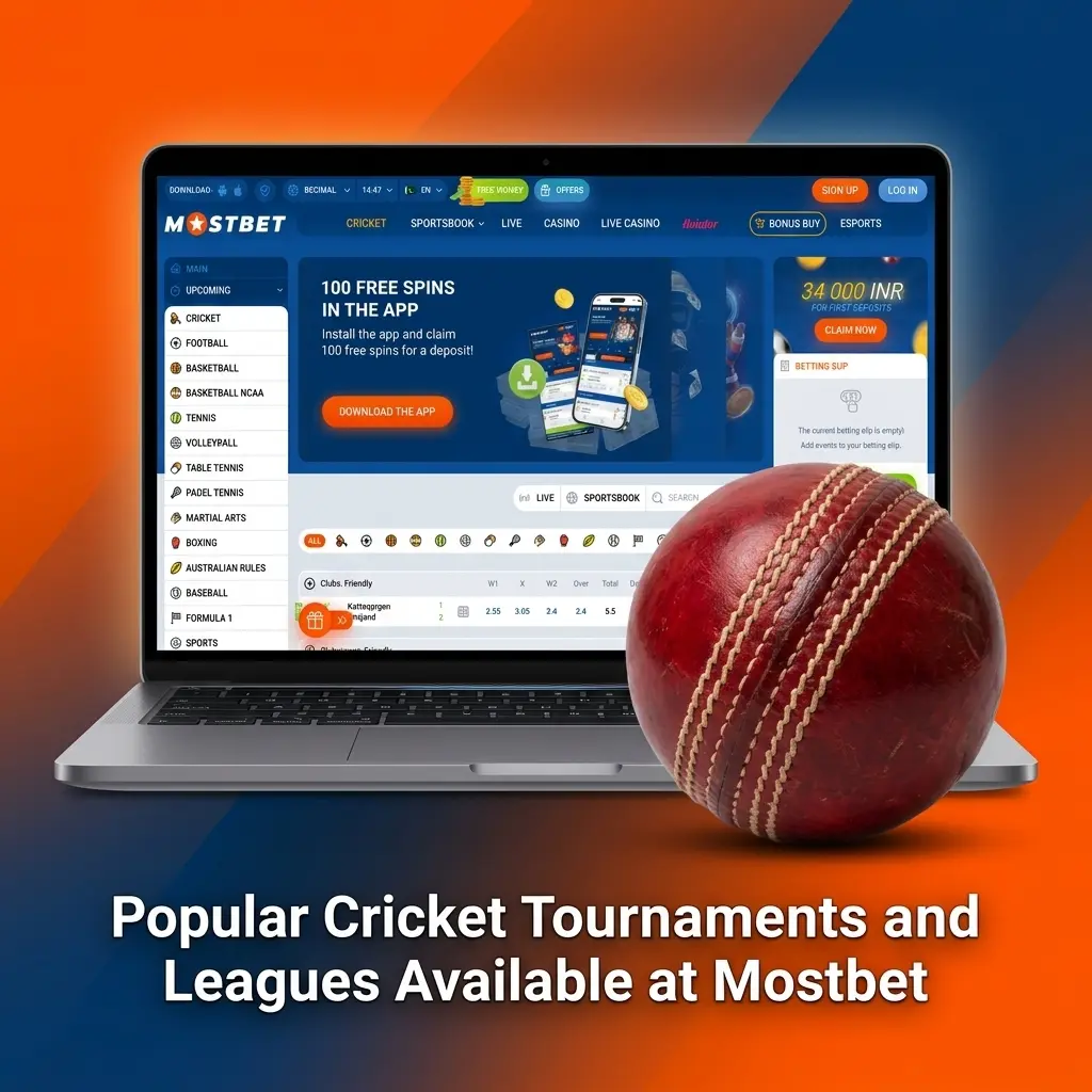 Mostbet cricket betting markets covering ICC World Cup, PSL, IPL, The Ashes and T20 tournaments