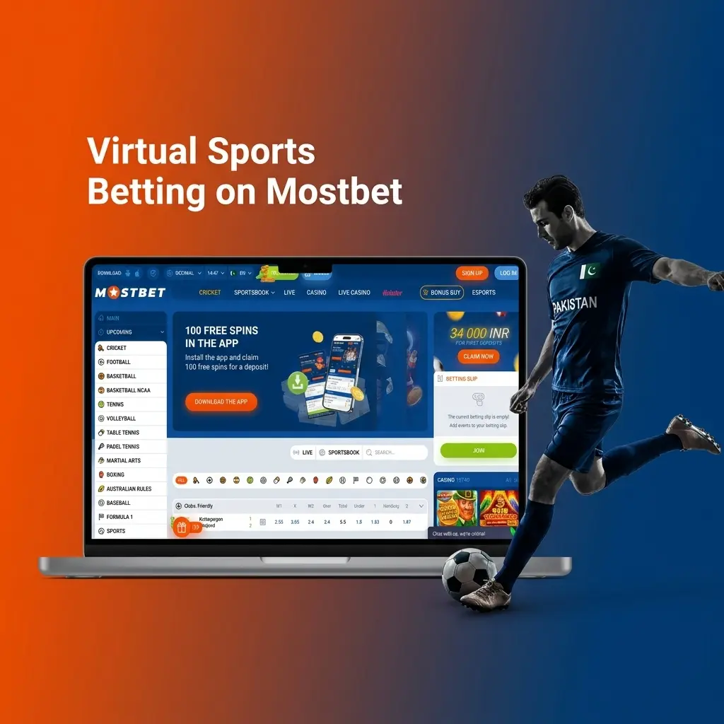Virtual sports betting on Mostbet including football, cricket, horse racing and basketball simulated events available 24/7