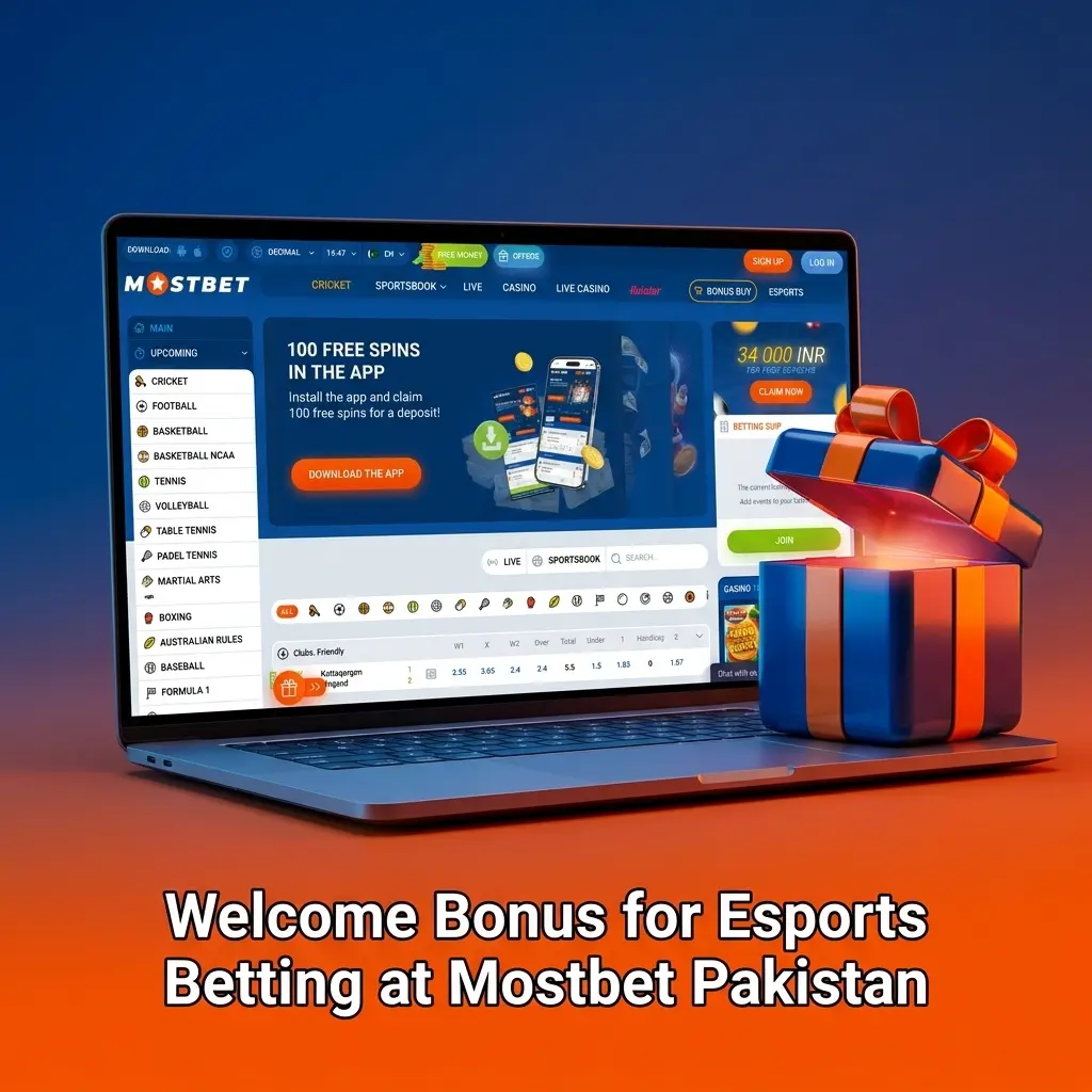 Mostbet Pakistan welcome bonus 125% first deposit plus 250 free spins for esports betting on Dota 2 and CS2